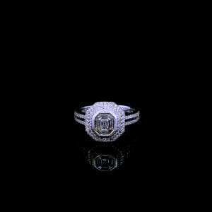 Pierścionek z diamentami w oprawie illusion ca. 0,64 ct