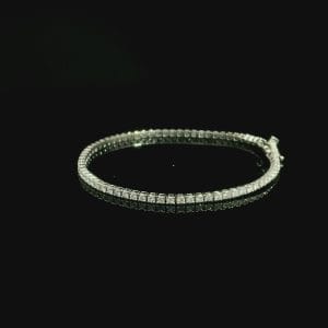 Bransoletka tenisowa z diamentami | Białe złoto 18K | 2,19 ct