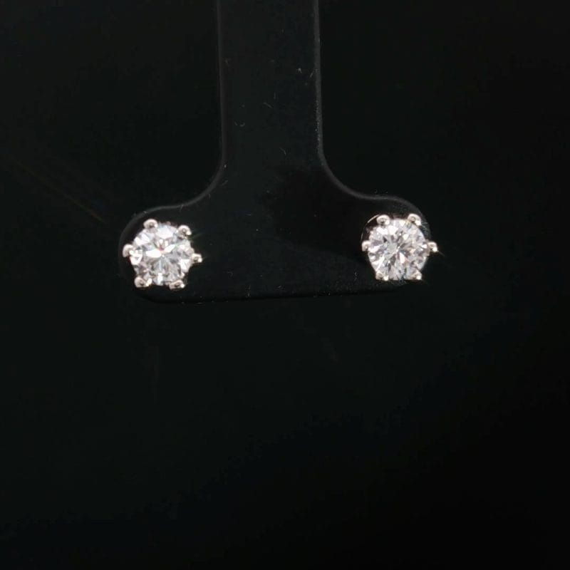 kolczyki diamentowe sztyfty 0.72 ct białe złoto 14k G VVS