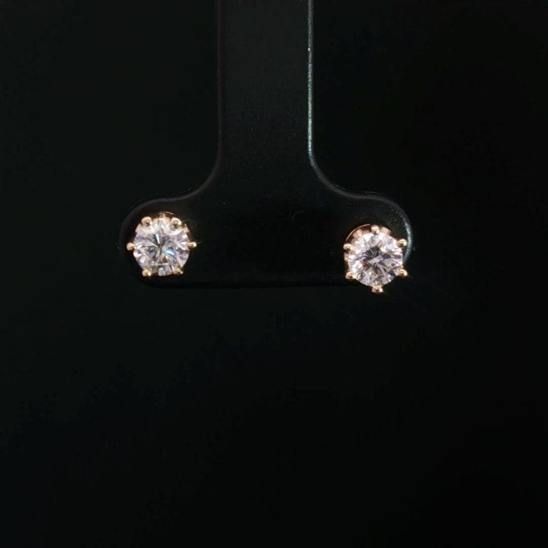 kolczyki diamentowe sztyfty 0.66 ct żółte złoto 14k G VVS