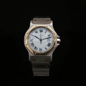 Cartier Santos Octagon stal złoto 30 mm vintage zegarek