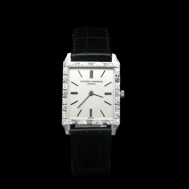 Vacheron Constantin vintage białe złoto prostokątny ultracienki zegarek lata 70.