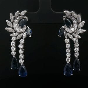 kolczyki-wiszace-vintage-biale-zloto-750-szafiry-lezka-diamenty-markiza-brylanty