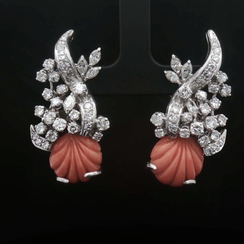 platynowe-klipsy-vintage-koral-szlachetny-ryflowany-diamenty-3-40ct-retro
