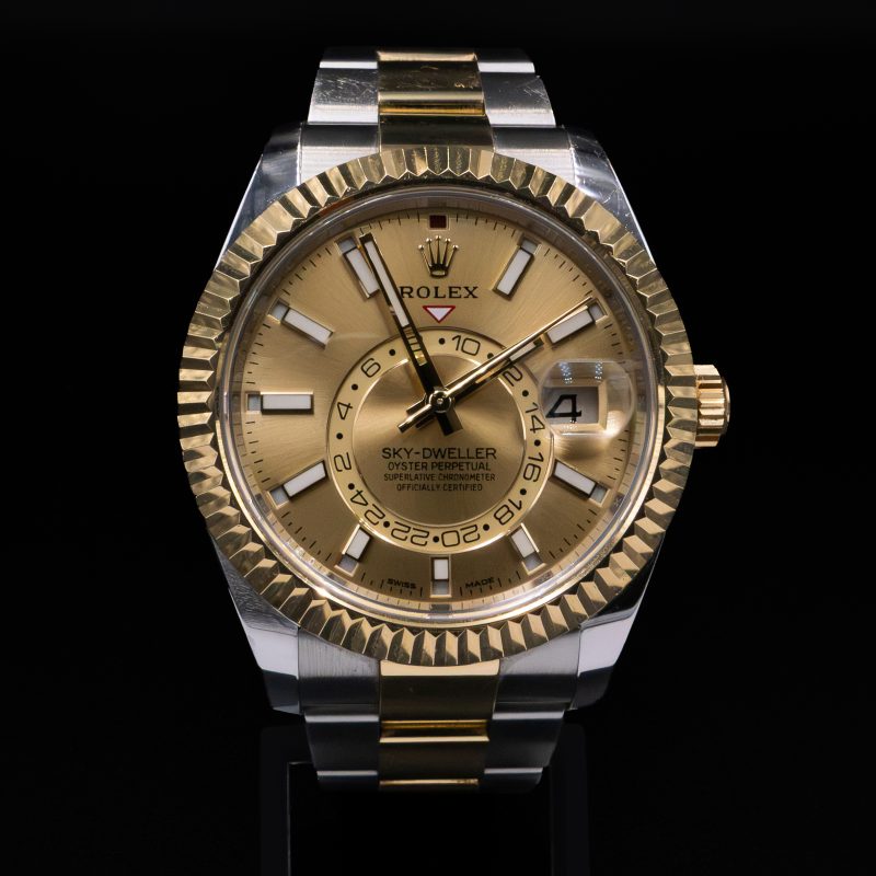 Rolex Sky-Dweller 42 Ref. 326933 Yellow Rolesor szampańska tarcza